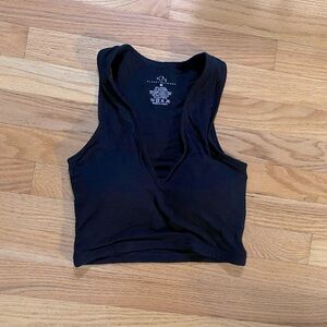 Klassy Network Black V-neck Crop